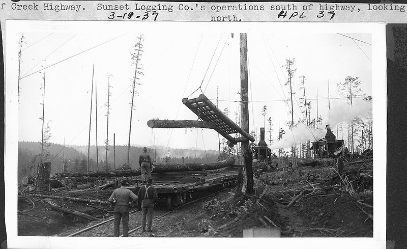 File:1937-03-18 - OSHD HPL 37 - Wolf Creek Hwy. Sunset Logging Co's Operations South of Highway, Looking North.jpg
